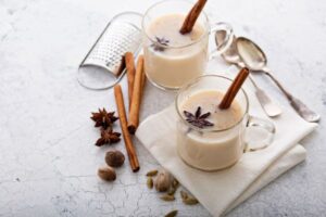 two cups of masala milk tea