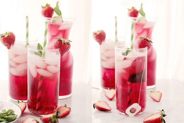enjoy hibiscus tea strawberry soda