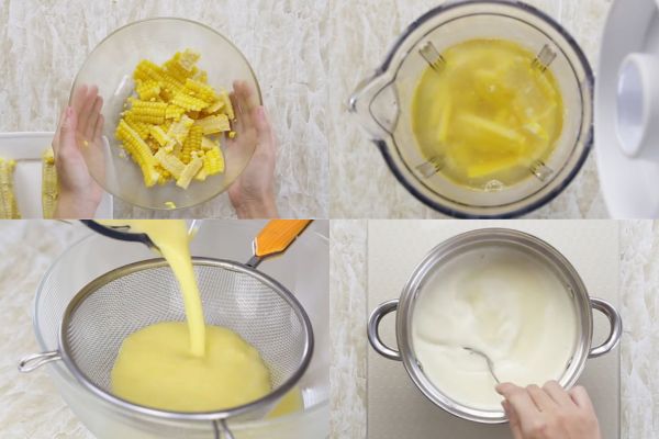 Making corn milk with a blender